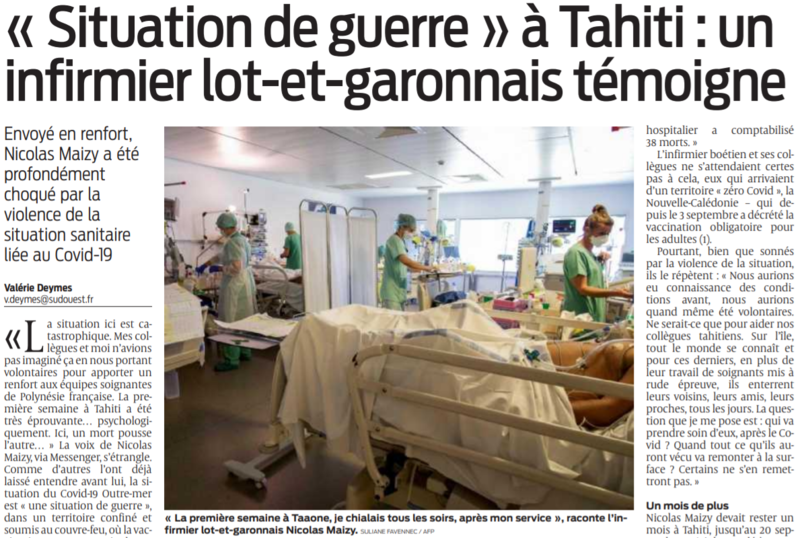 2021 09 07 SO Situation de guerre à Tahiti un infirmier lot-et-garonnais témoigne
