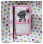 Protége carnet de santé à broder TEDDY BEAR ROSE