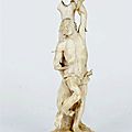 Statuette en ivoire sculpté, représentant saint-sébastien, allemagne du sud, xviiie siècle