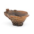 A small rhinoceros horn 'linzhi' libation cup, 17th-18th century