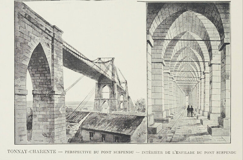 Tonnay Charente Pont suspendu - Intérieur de l'enfilade du pont