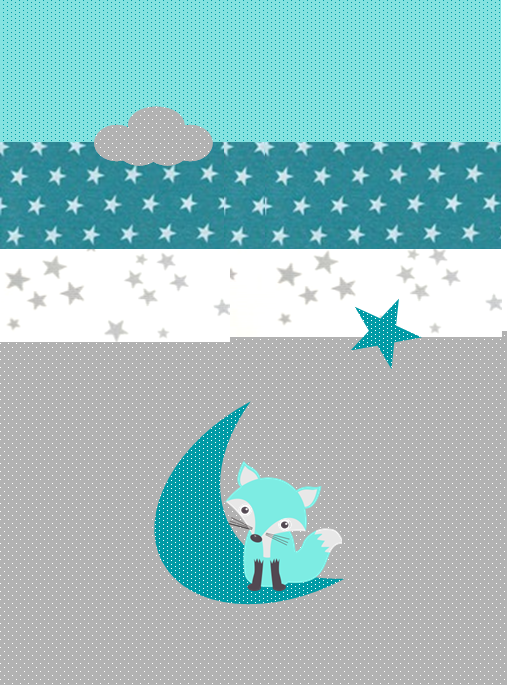ok couverture naissance polaire renard étoile lune nuage émeraude lagon gris blanc