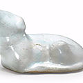 A white porcelain puppy-form water dropper, joseon dynasty, 19th century