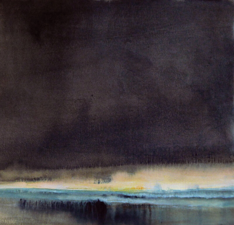ciel de plomb, aquarelle, 2017