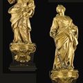 Paire de statuettes représentant l'espoir et la charité, italie, probablement rome, deuxième moitié du xviième siècle.