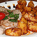Paves de thon mi cuit et country potatoes