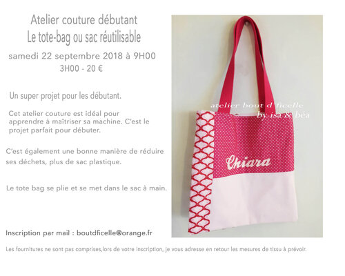 COUTURE débutant, intermédiaire – Tote bag