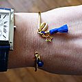 Bracelet Agatha (bleu nuit et doré) - 14 €