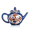Chinese porcelain powderblue teapot, china, kangxi period (1662-1722)
