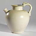 A white-glazed pottery ewer, Tang dynasty (618-907)