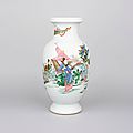 Chinese porcelain famille rose, fencai, baluster vase, yongzheng period, 1723-1735