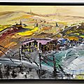 Au delà du pont-acryl 2018- cadre noir- 50X70cm- (n°122)