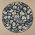 Roundel with prunus and bamboo, china, late qing dynasty, circa 1800-1911
