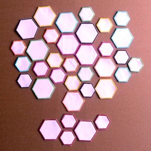 LOT 5 HEXAGONES TISSU BLANC