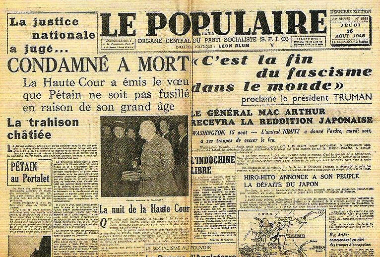 une épuration légale - procès Pétain