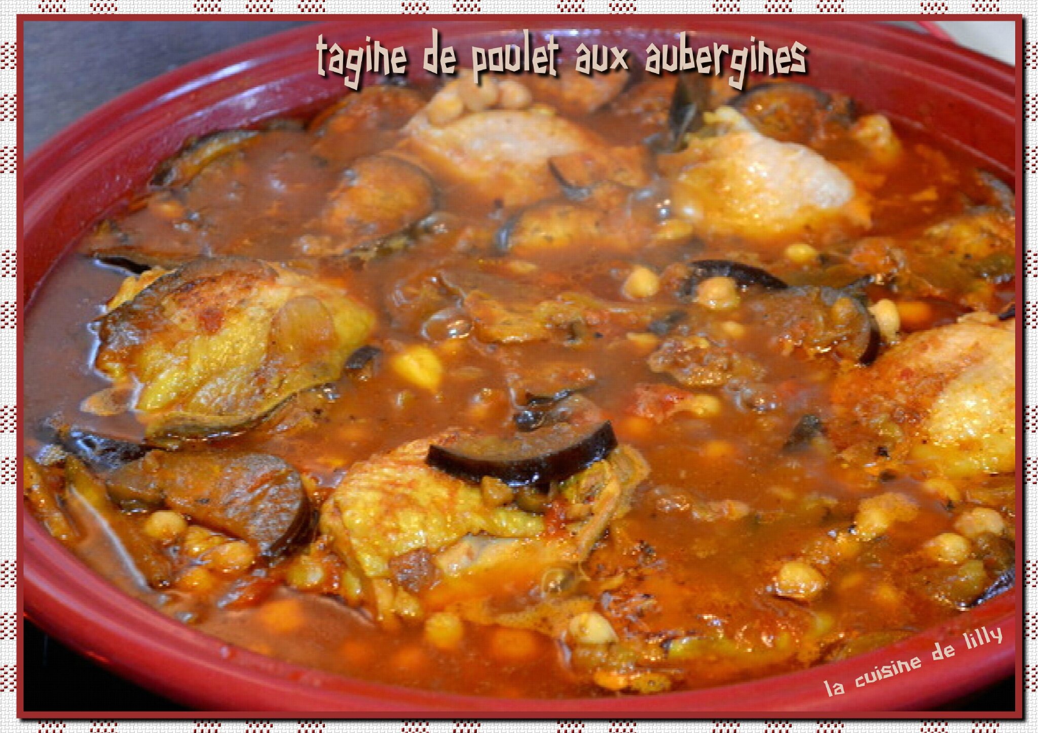 Tagine de poulet aux aubergines La cuisine de Lilly