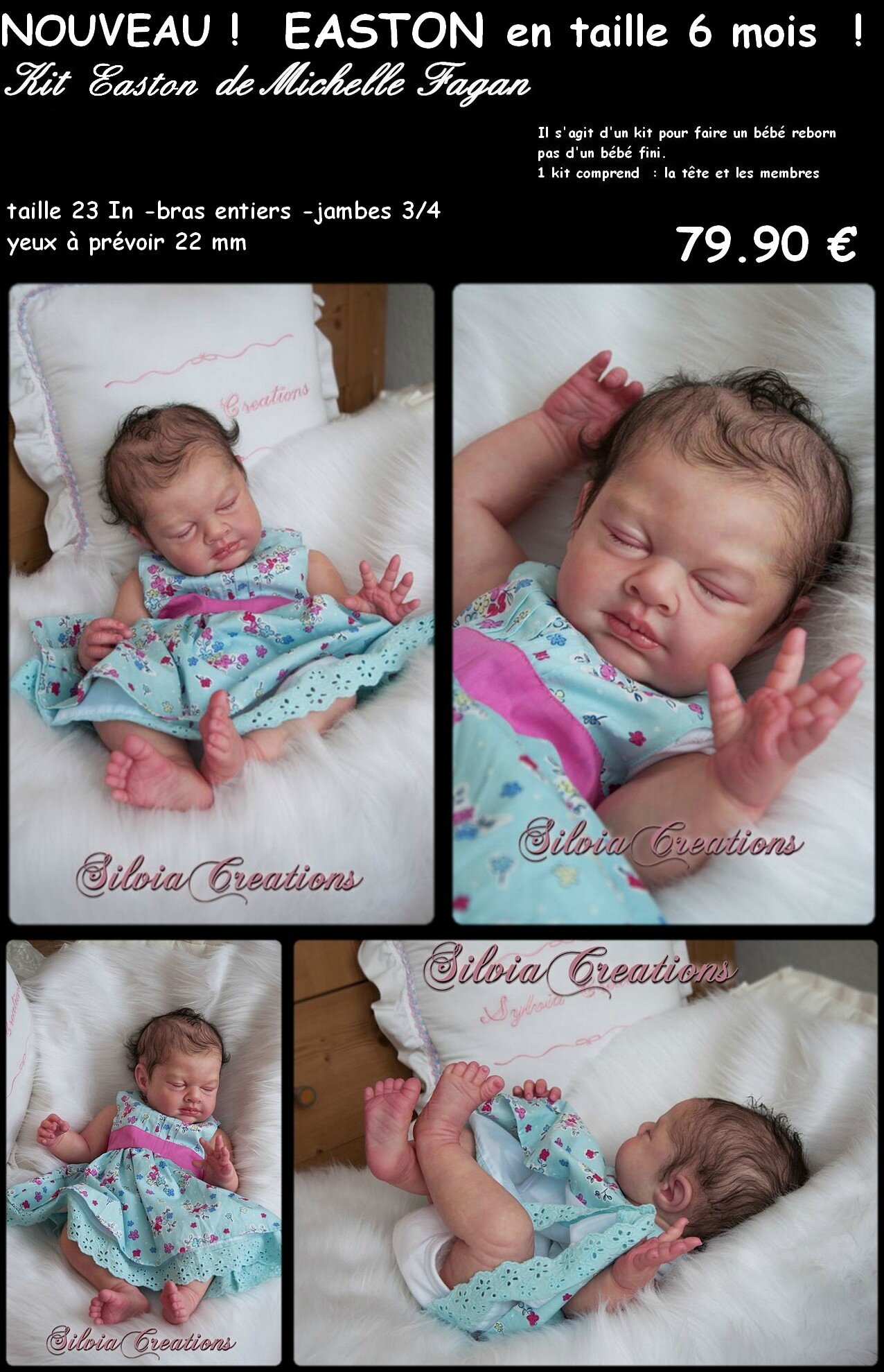 Bessky Ensemble Vêtements pour Bébé Reborn Chic Nouveau Né Fille Garçon Polaire Épais Tops Chaud Pantalons Pyjamas Nuit Confortable Blouse Tunique Combinaison 