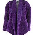 A claude montana for ideal-cuir purple sheepskin jacket, 1980s.