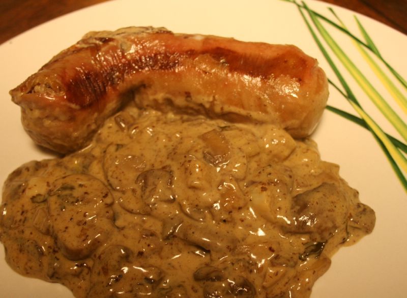 Andouillette sauce champignons à la crème amafacon