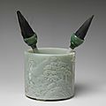 Brush holder with two brushes, qing dynasty (1644–1911), 18th century