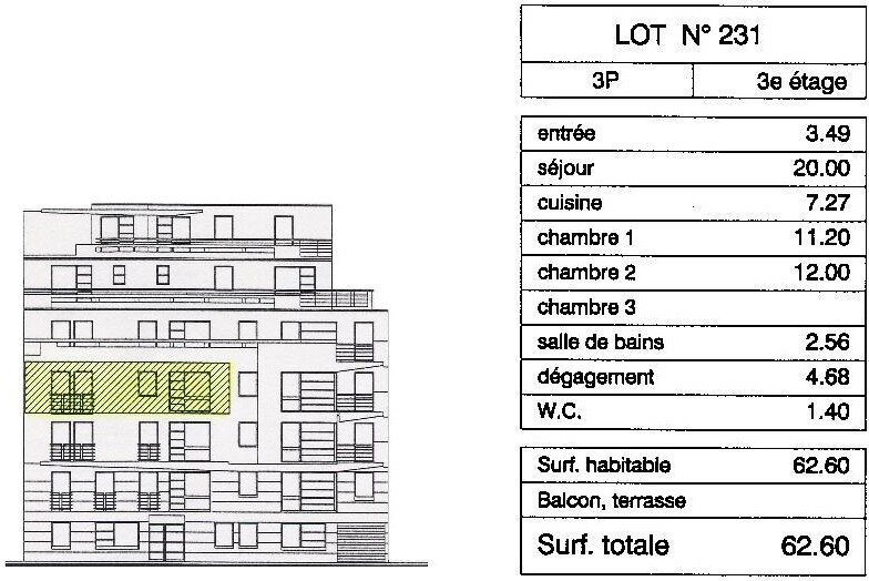 plan appartement une facade