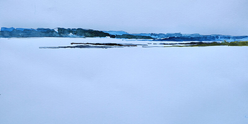golfe du morbihan 1, aquarelle in situ 17 04 18