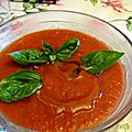 Gaspacho de tomates et poivrons rouge