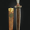 A gem-set jade-hilted dagger (khanjar) and scabbard, north india or deccan, 1700-1750, scabbard, india or iran, circa 1650