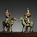 Deux cavaliers, chine, dynastie ming (1368-1644)