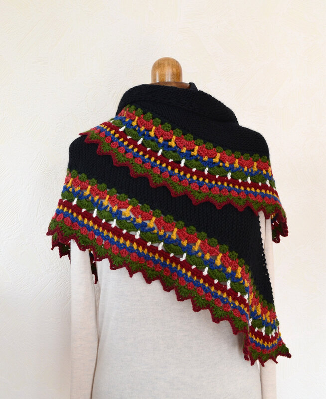 Châle folk-tricot-crochet-laine-La chouette bricole (6)