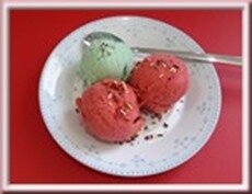 sorbet au coulis de fraise sorbet au coulis de fraise