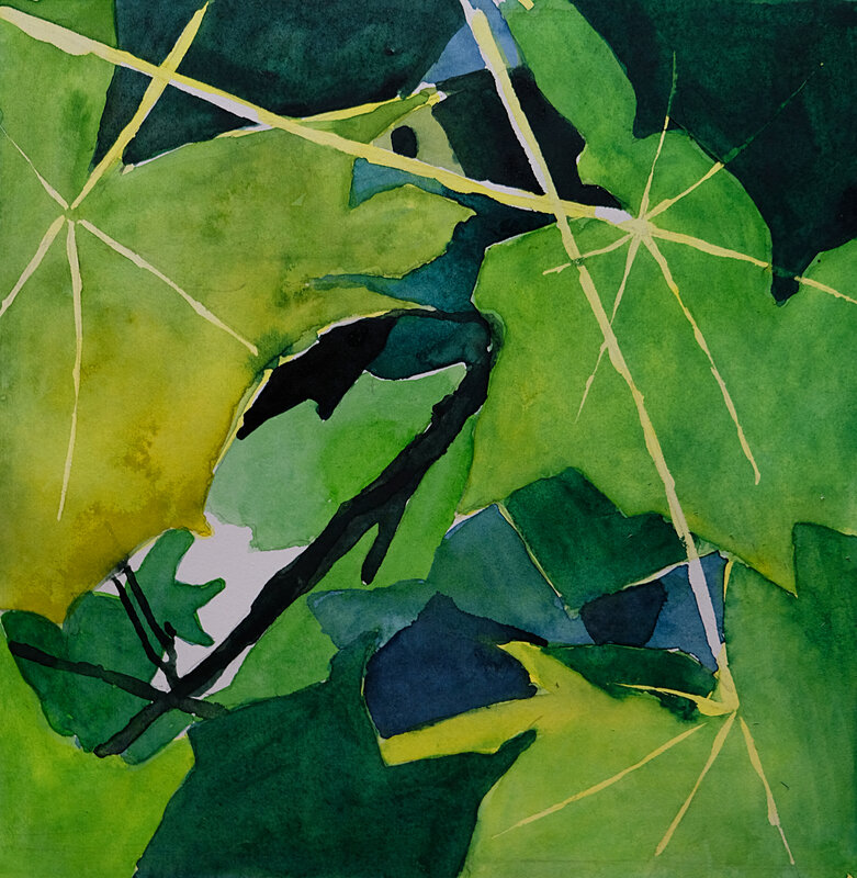 sous un arbre un dimanche de juin 2018 (3), aquarelle