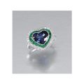 Sapphire, emerald and diamond ring