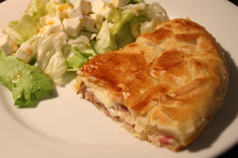 Tourte jambon chanterelles