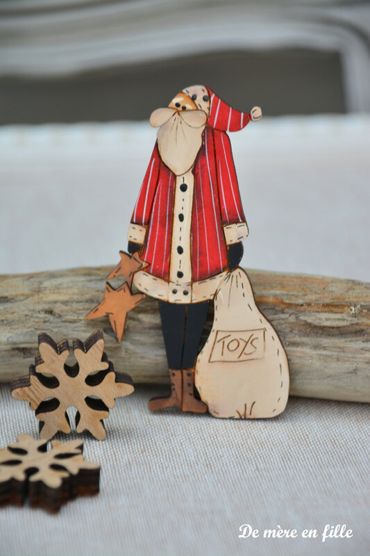 père noël et sac de jouets