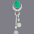 An emerald and diamond brooch, by suzanne belperron
