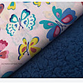 Sherpa bleue & papillons roses