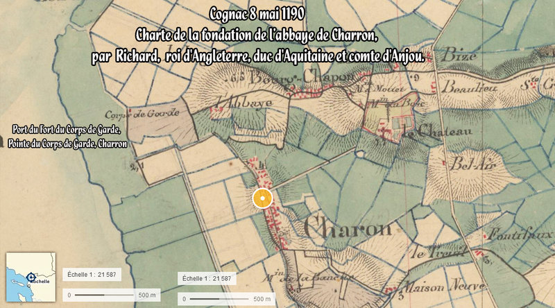Cognac 8 mai 1190 Charte de la fondation de l’abbaye de Charron, par Richard, roi d'Angleterre, duc d'Aquitaine et comte d'Anjou