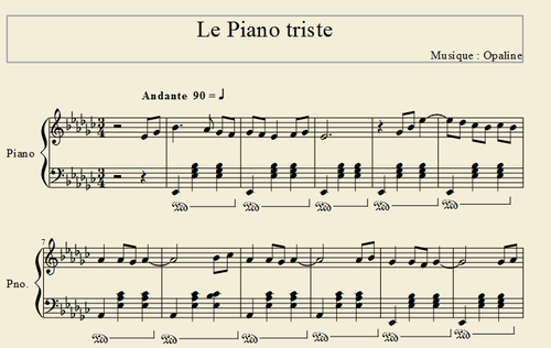 Partitions piano seul - Opaline, une plume et un piano