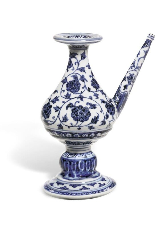 Blue and White Ritual Holy Water Vessel, Yongle period