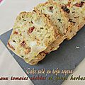 Cake salé au tofu soyeux tomates séchées & fines herbes (recette sans oeuf)