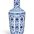 A blue and white 'floral' bottle vase, seal mark and period of qianlong (1735-1796)