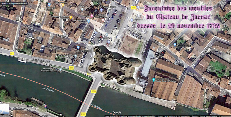 Inventaire des meubles du Château de Jarnac dressé le 29 novembre 1762