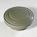 A carved 'yue' cosmetic box and cover, song dynasty (960-1279)