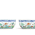 A pair of doucai 'lotus pond' bowls, daoguang seal marks and period (1821-1850)