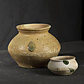 Lot de deux pots dont un miniature, vietnam, période hán-việt, 1°-3° siècle
