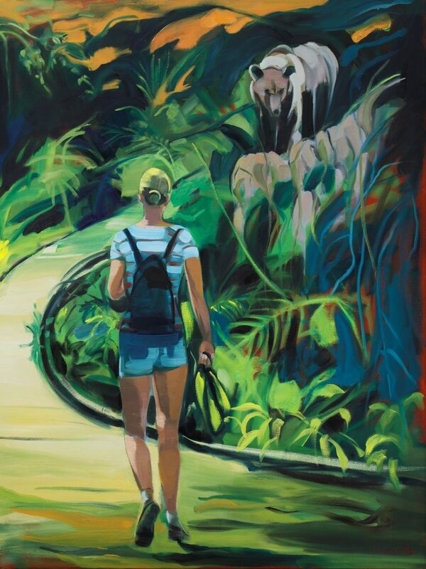 Rencontre improbable - huile sur toile - 116 x 89 cm