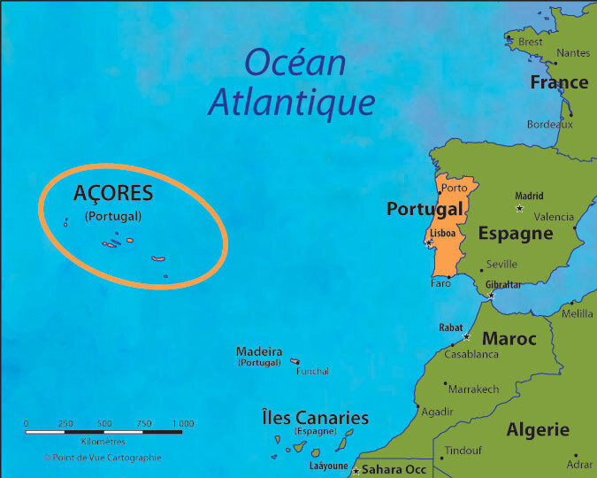 carte des açores portugal Azores   l'âme à l'oeil