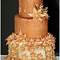 Wedding cake bronze et doré 
