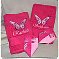Serviette de douche ou de toilette personnalisé PAPILLON